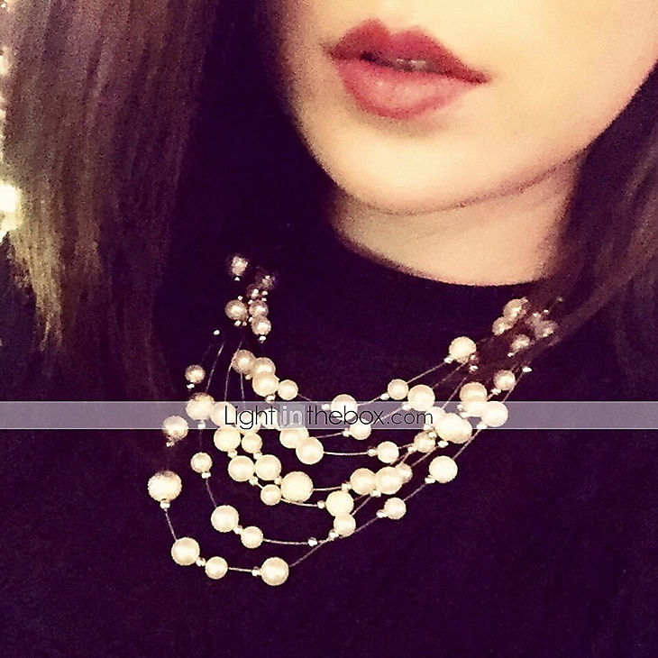 collier de déclaration pour femme perle décontractée quotidienne perle superposée robe blanche flottante pour impressionner 2025 de 2025 ? $19.99 –P5