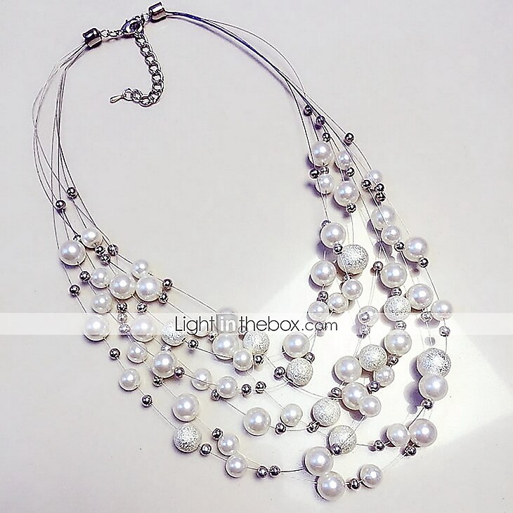 collier de déclaration pour femme perle décontractée quotidienne perle superposée robe blanche flottante pour impressionner 2025 de 2025 ? $19.99 –P1