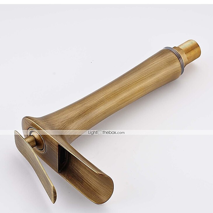 Bathroom Sink Faucet,Brass Waterfall Centerset Single Handle One Hole Bath Taps 2025 - $121.99 –P7