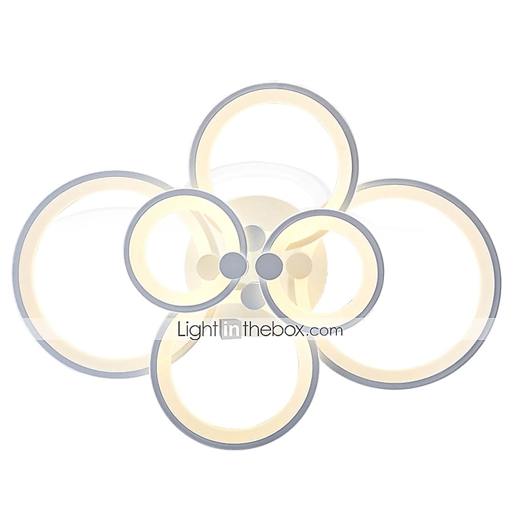 6-Light LED Dimmable Ceiling Light Flush Mount Lights Circle Design Modern Style Simplicity Acrylic 90W Living Room Dining Room Bedroom Light Fixture ONLY DIMMABLE WITH REMOTE CONTROL 2026 - $184.99 –P4