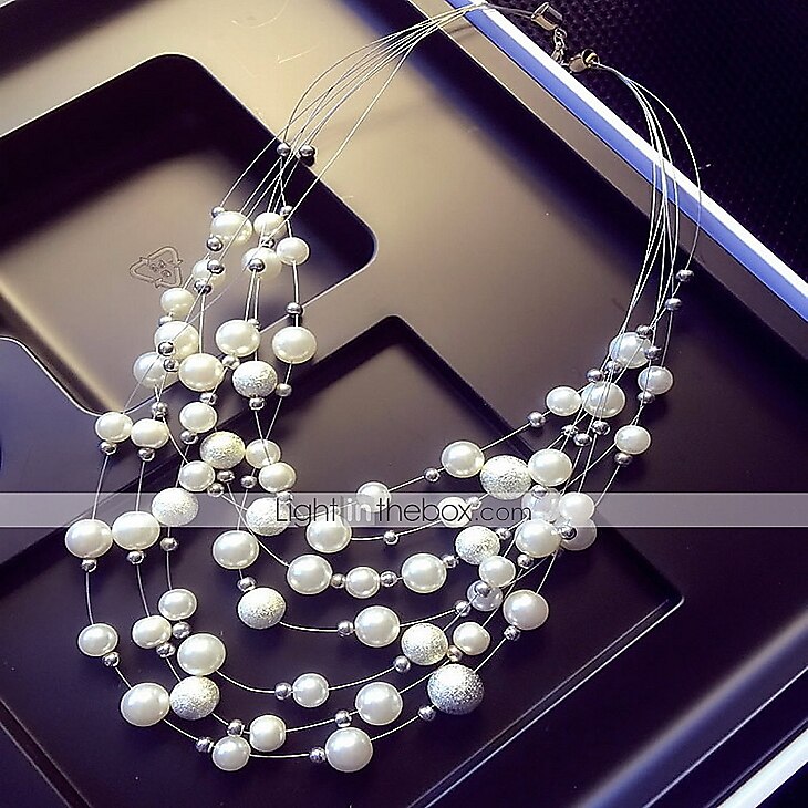 collier de déclaration pour femme perle décontractée quotidienne perle superposée robe blanche flottante pour impressionner 2025 de 2025 ? $19.99 –P2