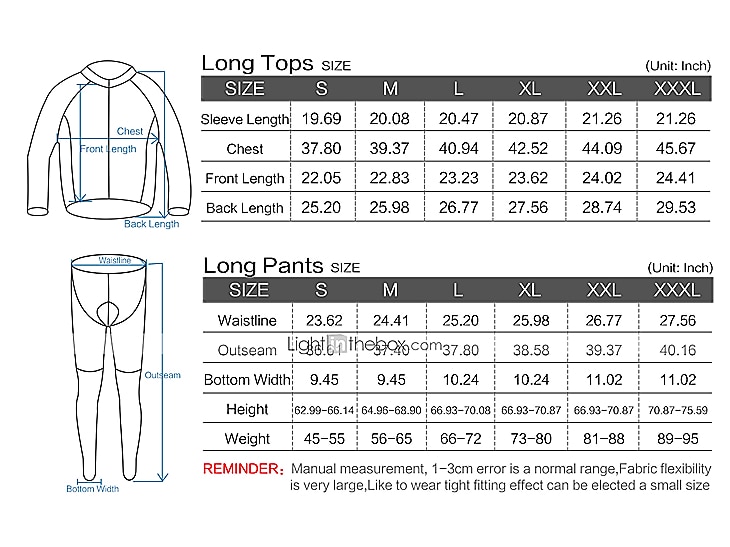 Men's Cycling Jersey with Bib Tights Long Sleeve Mountain Bike MTB Road Bike Cycling Winter Black Yellow Red Bike Pants / Trousers Jersey Bib Tights Thermal Warm Fleece Lining Windproof 3D Pad 2025 - $50.99 –P4
