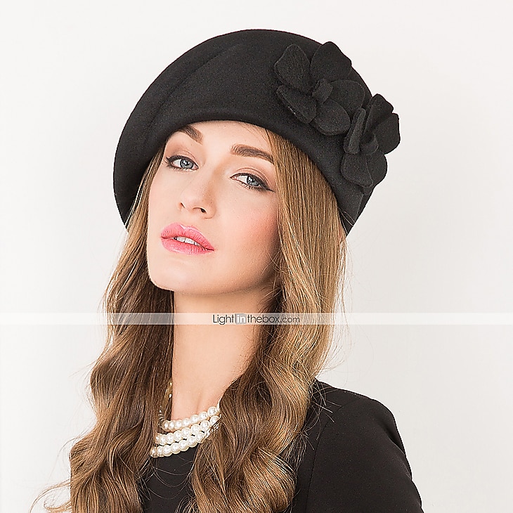 Czapki Wełna Beret Kapelusz Fedora Ślub Codzienny Herbaciane przyjęcie Kentucky Derby Wyścigi konne Elegancja Prosty Z Kwiaty Winieta Nakrycia Głowy 2026 - $41.99 –P11