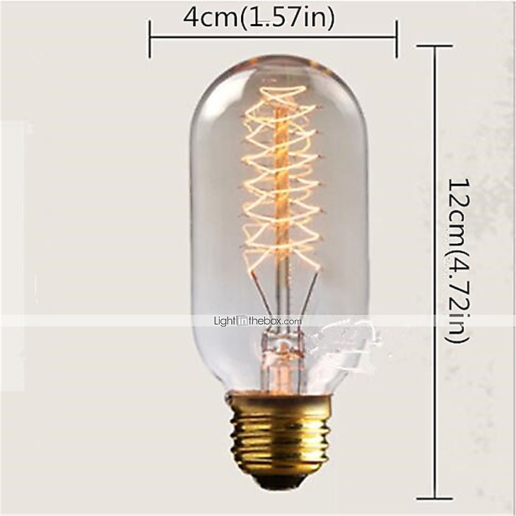 5pcs 40W Edison Vintage Incandescent Light Bulb Dimmable T45 Antique Spiral Filament E26 E27 Amber Warm White for Home Lighting Fixture 220-240V 2025 - $22.99 –P3