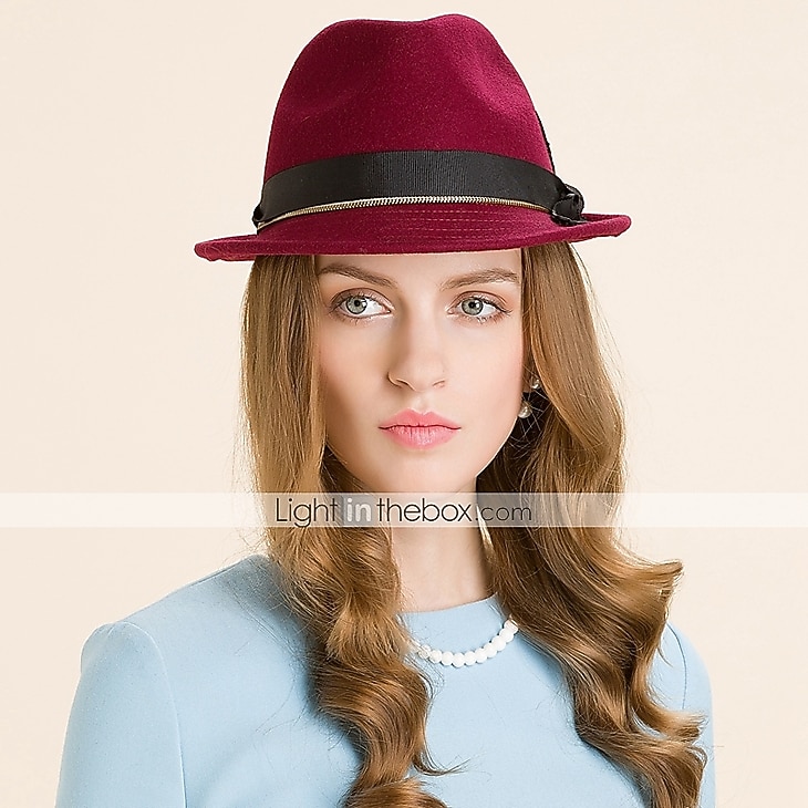 Ull / Fjær Kentucky Derby Hat / fascinators / Hatter med 1 Bryllup / Avslappet / utendørs Hodeplagg 2025 - $18.99 –P1