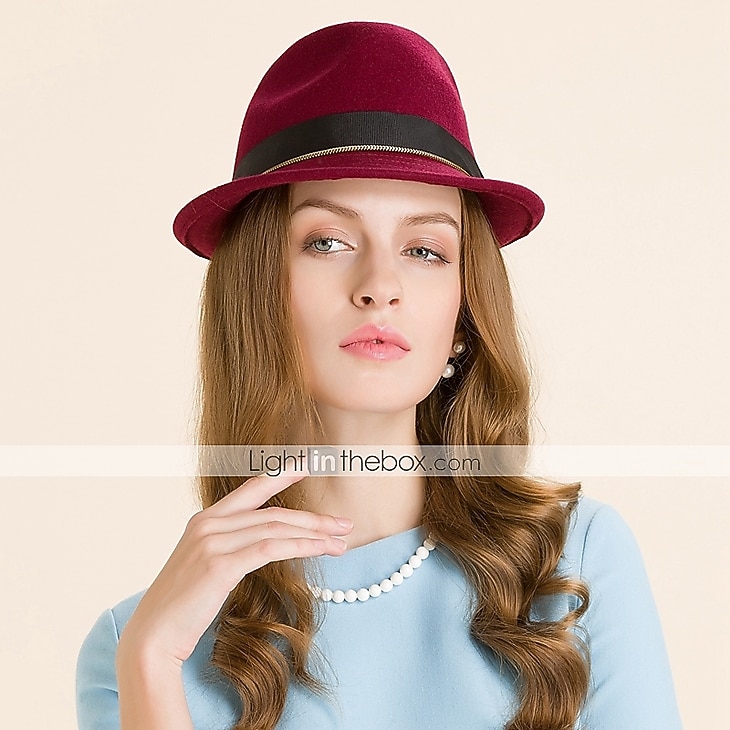Ull / Fjær Kentucky Derby Hat / fascinators / Hatter med 1 Bryllup / Avslappet / utendørs Hodeplagg 2025 - $18.99 –P7