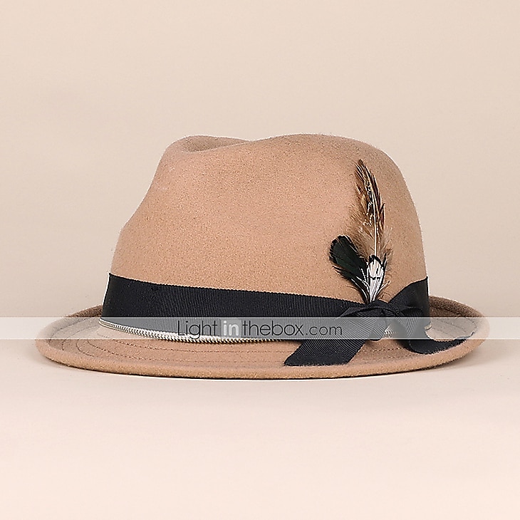 Ull / Fjær Kentucky Derby Hat / fascinators / Hatter med 1 Bryllup / Avslappet / utendørs Hodeplagg 2025 - $18.99 –P4