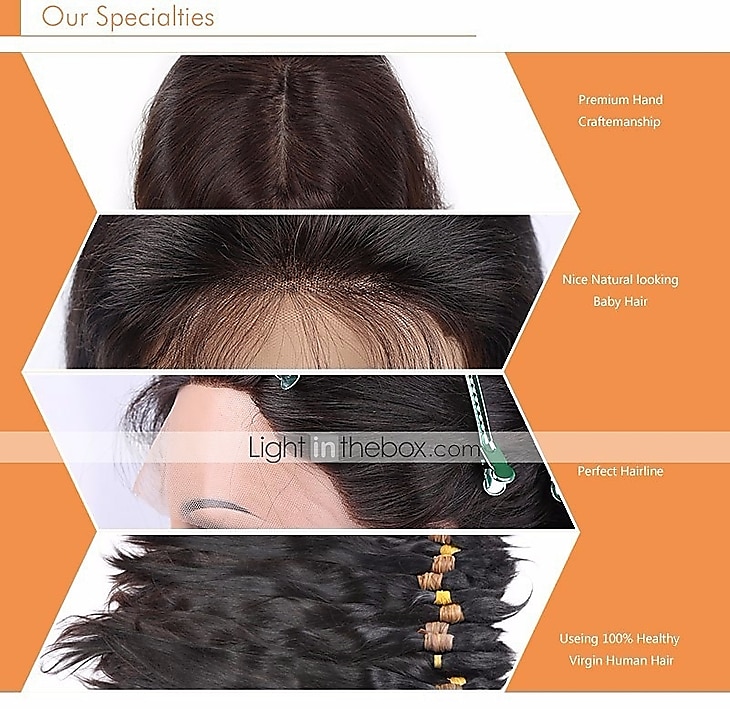Echt haar 4x13 Sluiting Pruik Bobkapsel Kardashian Recht Pruik 130% Haardichtheid met babyhaar Natuurlijke haarlijn Voor donkere huidskleur Voor Dames Kort Kanten pruiken van echt mensenhaar 2025 - $4.99 –P12