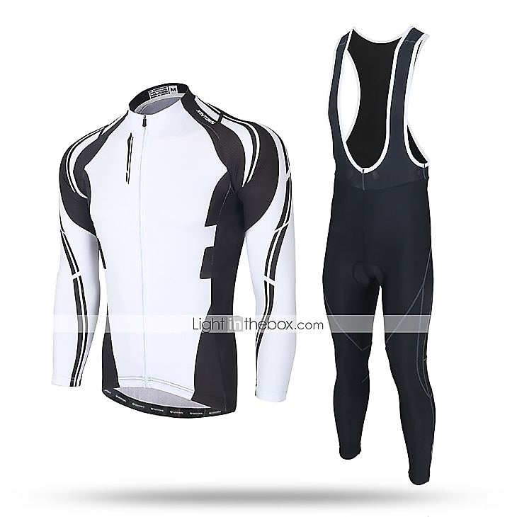Men's Cycling Jersey with Bib Tights Long Sleeve Mountain Bike MTB Road Bike Cycling Winter Black Yellow Red Bike Pants / Trousers Jersey Bib Tights Thermal Warm Fleece Lining Windproof 3D Pad 2025 - $50.99 –P3