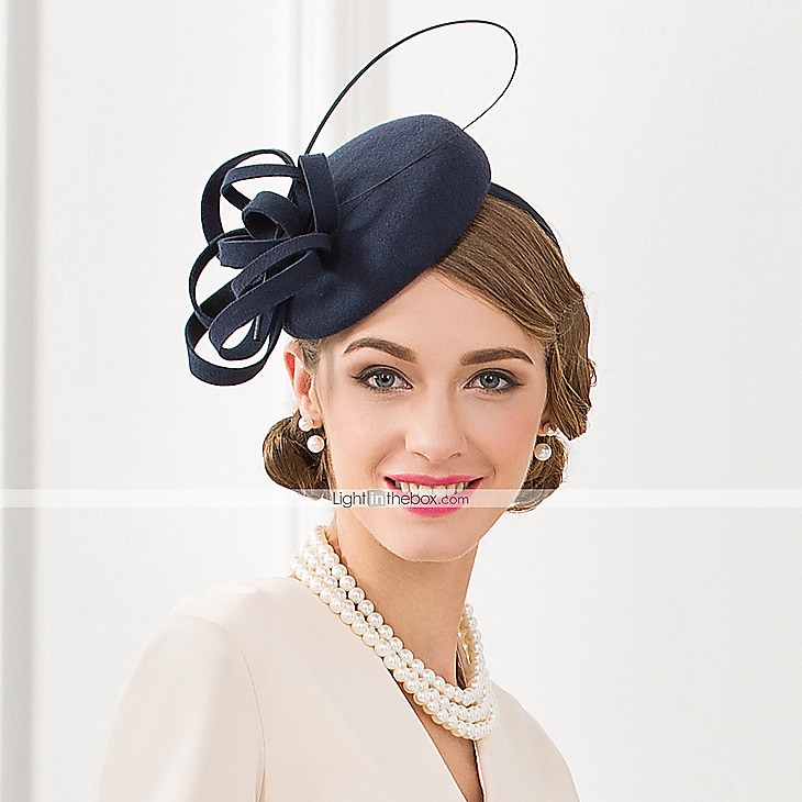 Kentucky Derby-hatt fascinators Hatter Ull Fjær Pillebokshatt Bryllup Spesiell Leilighet Avslappet Te Fest Hesteløp Med Blomster Hodeplagg Hodeplagg 2025 - $38.99 –P8