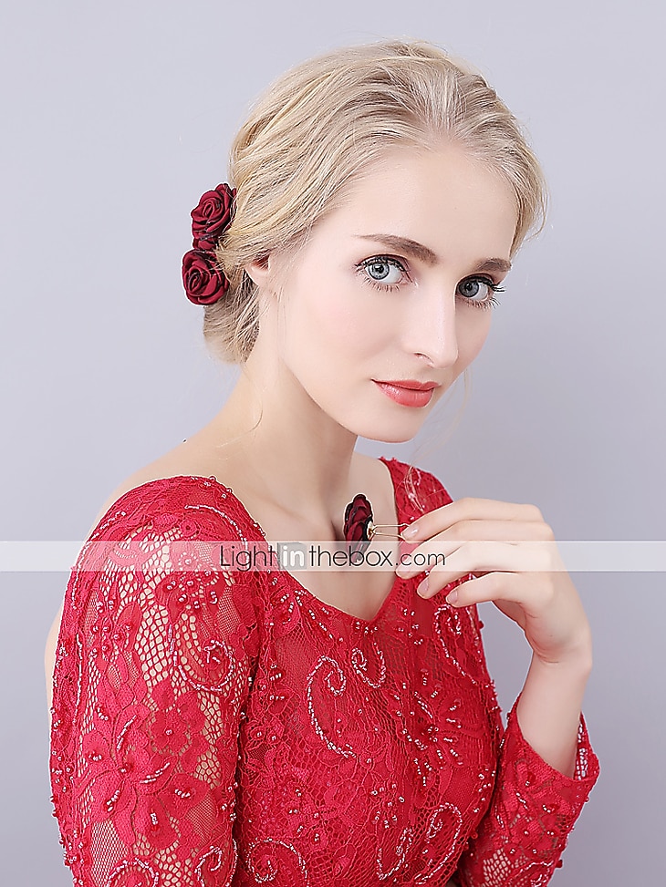 2026年 ファブリック 帽子 / ヘアピン ととも​​に フラワー 1個 結婚式 / パーティー かぶと  コレクション – $5.49 –P1