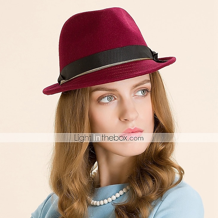 Ull / Fjær Kentucky Derby Hat / fascinators / Hatter med 1 Bryllup / Avslappet / utendørs Hodeplagg 2025 - $18.99 –P2