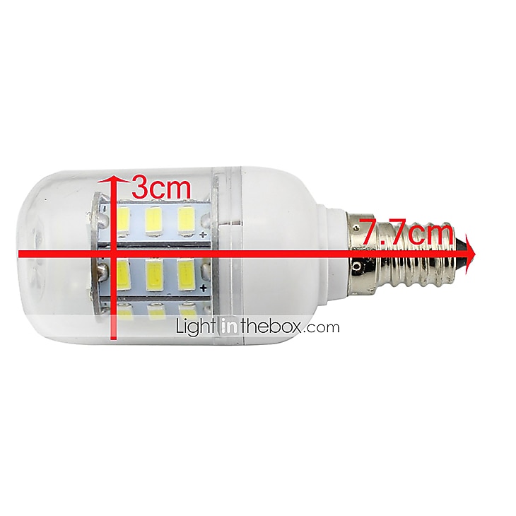 2025年 1個 3 W 280 lm E14 ＬＥＤコーン型電球 T 27 LEDビーズ SMD 5730 装飾用 温白色 / クールホワイト 12-24 V / １個 / RoHs  コレクション – $13.49 –P5