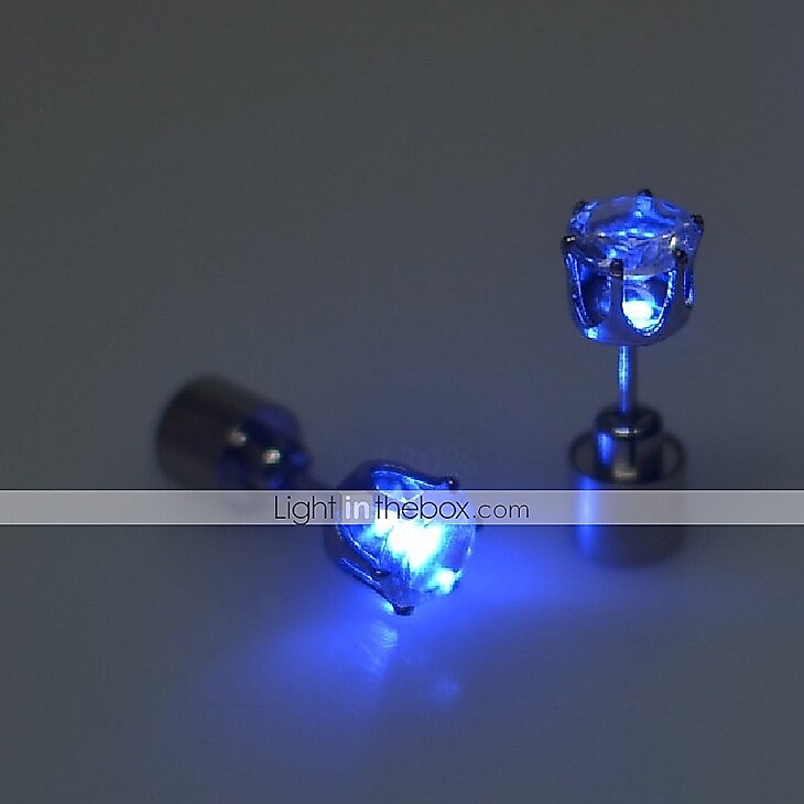 2PCS LED Earring Light Up Crown Glowing Crystal Stainless Ear Drop Ear Stud Earring Jewelry 2025 - $6.99 –P7