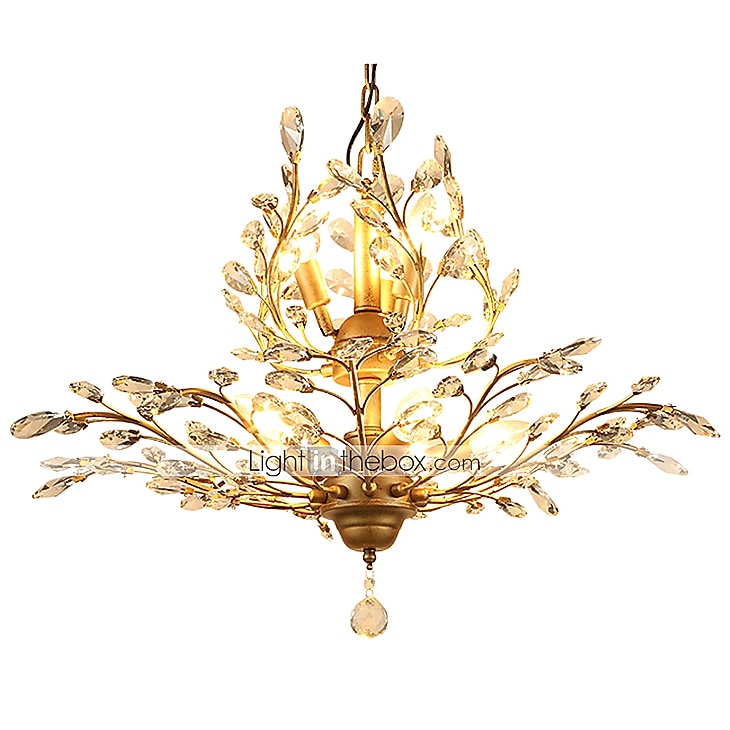8-Light 78 cm Chandelier LED Pendant Light Metal Crystal Antique Brass Modern Contemporary 110-120V / 220-240V 2025 - $321.99 –P1