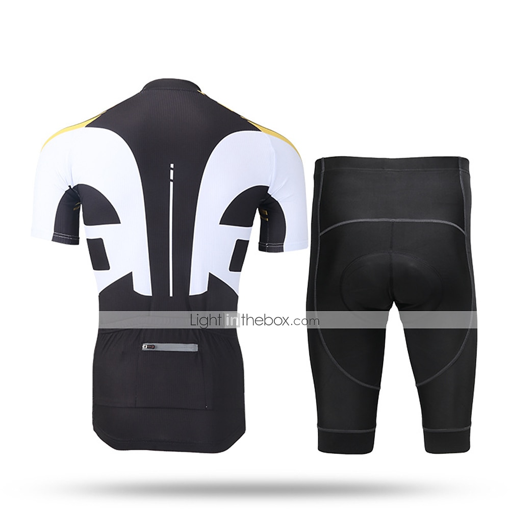 Per uomo Maglia da ciclismo con pantaloncini Manica Corta Estate Primavera Autunno Bianco / Nero Nero / Rosso Nero / giallo A Motivi Bicicletta Pantaloncini Protezione solare Asciugatura Rapida del 2026 a $41.99 –P9