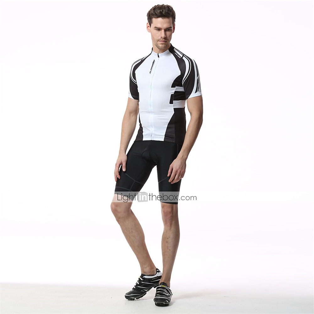 Per uomo Maglia da ciclismo con pantaloncini Manica Corta Estate Primavera Autunno Bianco / Nero Nero / Rosso Nero / giallo A Motivi Bicicletta Pantaloncini Protezione solare Asciugatura Rapida del 2026 a $41.99 –P15