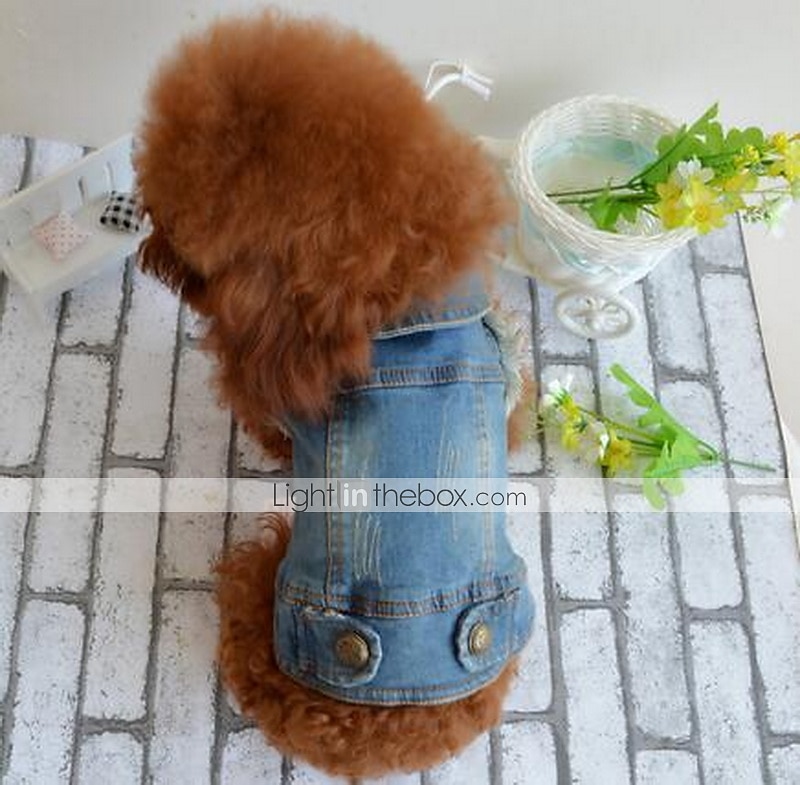 Hund Frakker Denimjakker Jakke Valpeklær Sport Fritid hverdag Vinter utendørs Hundeklær 2025 - $15.49 -P5