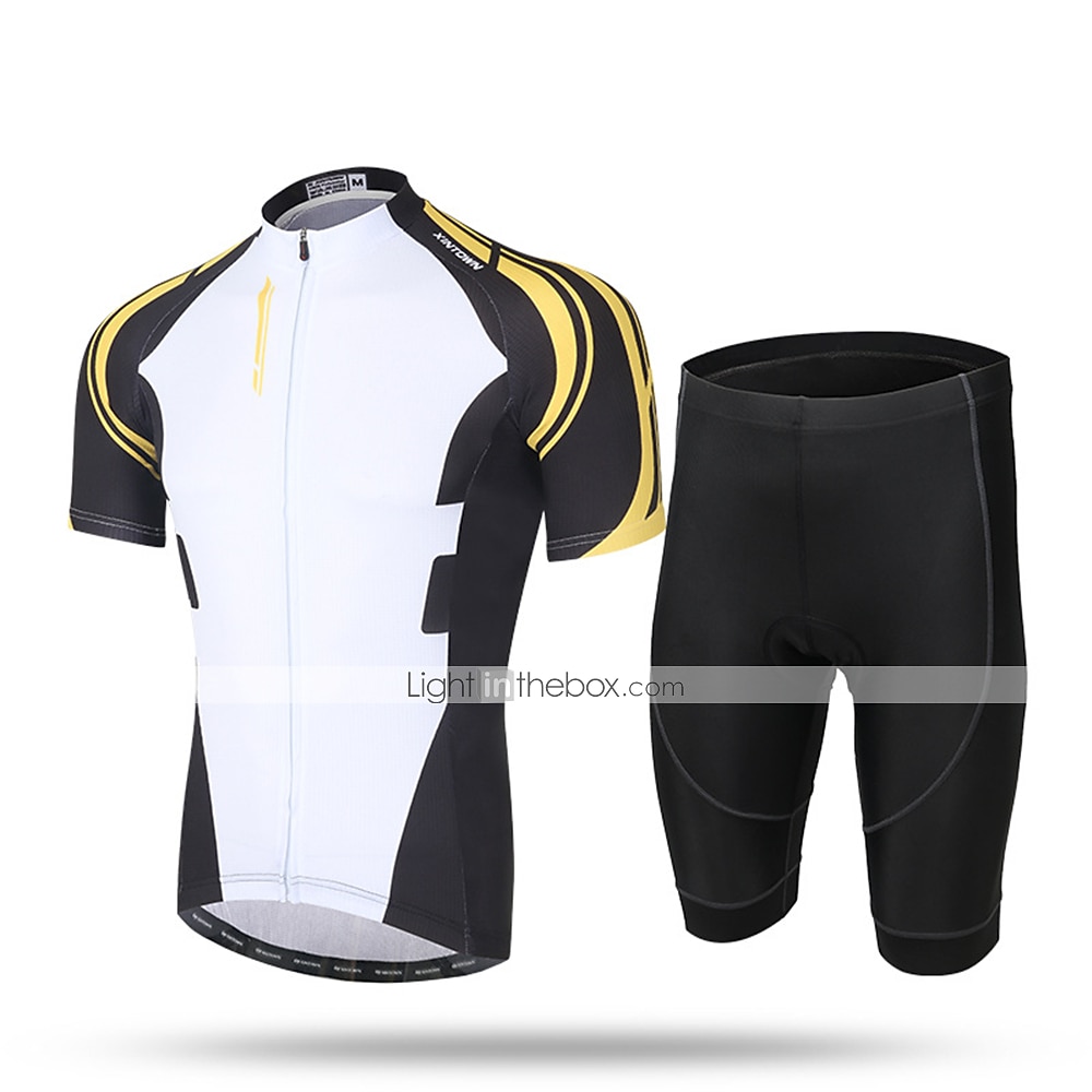 Per uomo Maglia da ciclismo con pantaloncini Manica Corta Estate Primavera Autunno Bianco / Nero Nero / Rosso Nero / giallo A Motivi Bicicletta Pantaloncini Protezione solare Asciugatura Rapida del 2026 a $41.99 –P8