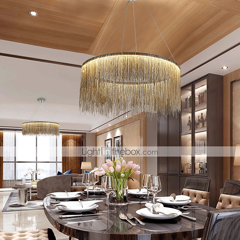 1-ljus 50 cm led taklampa designers ljuskrona guld lyx metall trumma krom modern samtida 110-120v 220-240v 2025 - $549.99 –P2