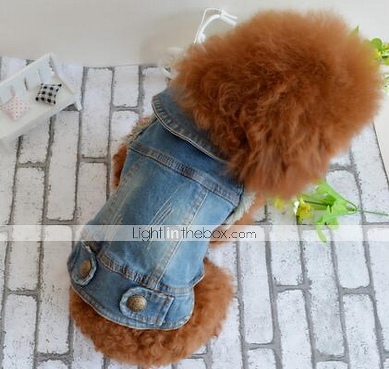 Hund Frakker Denimjakker Jakke Valpeklær Sport Fritid hverdag Vinter utendørs Hundeklær 2025 - $15.49 -P6