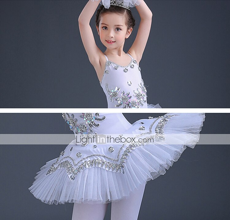 Ballett Kjole Blonder Krystall / Rhinestone Strå Ytelse Ermeløs Høy Spandex Tyll 2025 - $45.99 –P3