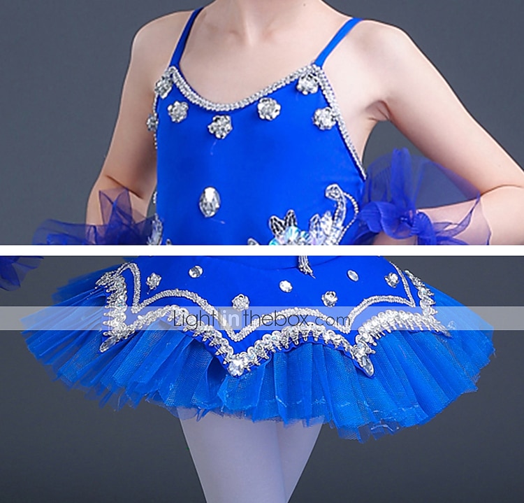 Ballett Kjole Blonder Krystall / Rhinestone Strå Ytelse Ermeløs Høy Spandex Tyll 2025 - $45.99 –P2