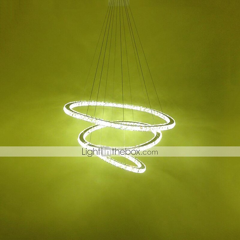 3 Rings 70 cm Crystal Dimmable LED Chandelier Pendant Light Metal Circle Electroplated Modern Contemporary Traditional Classic 110-120V 220-240V 2025 - $687.89 –P7