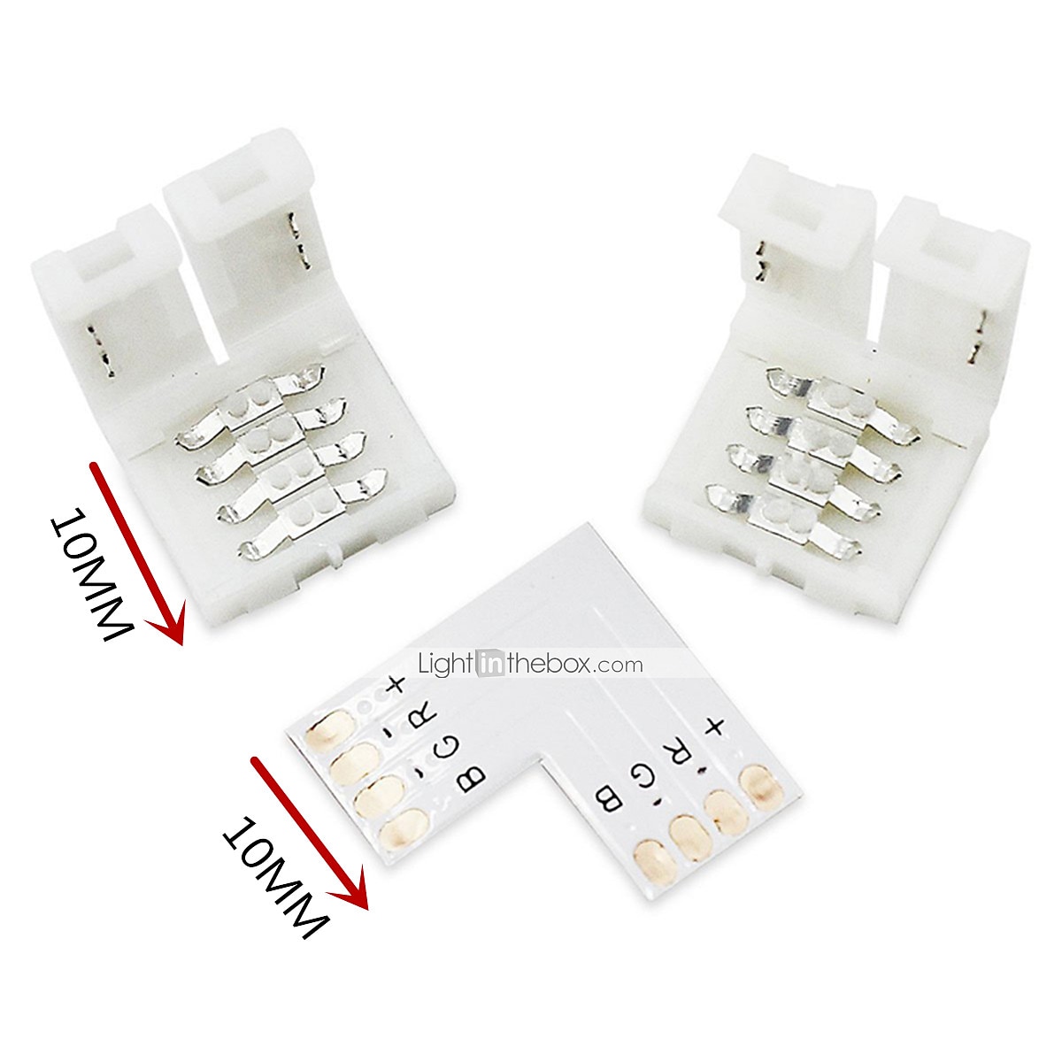 2025年 5個4ピンDIYLEDRGBストリップライトコネクタアダプター5050LED 10mmL字型  コレクション – $8.49 –P4