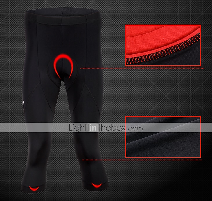 TASDAN Herr 3/4 cykeltights Cykel 3/4 Strumpbyxor Byxor Slapp form Vägcykling sporter 3D Tablett Andningsfunktion Snabb tork Reflexremsa Svart Silikon Kläder Cykelkläder / Hög Elasisitet 2025 - $27.99 –P3