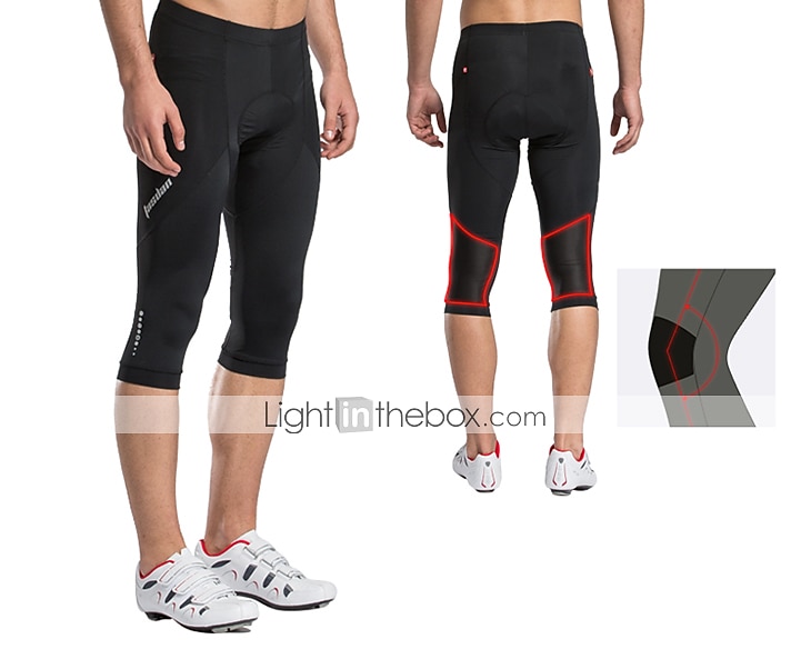 TASDAN Herr 3/4 cykeltights Cykel 3/4 Strumpbyxor Byxor Slapp form Vägcykling sporter 3D Tablett Andningsfunktion Snabb tork Reflexremsa Svart Silikon Kläder Cykelkläder / Hög Elasisitet 2025 - $27.99 –P12