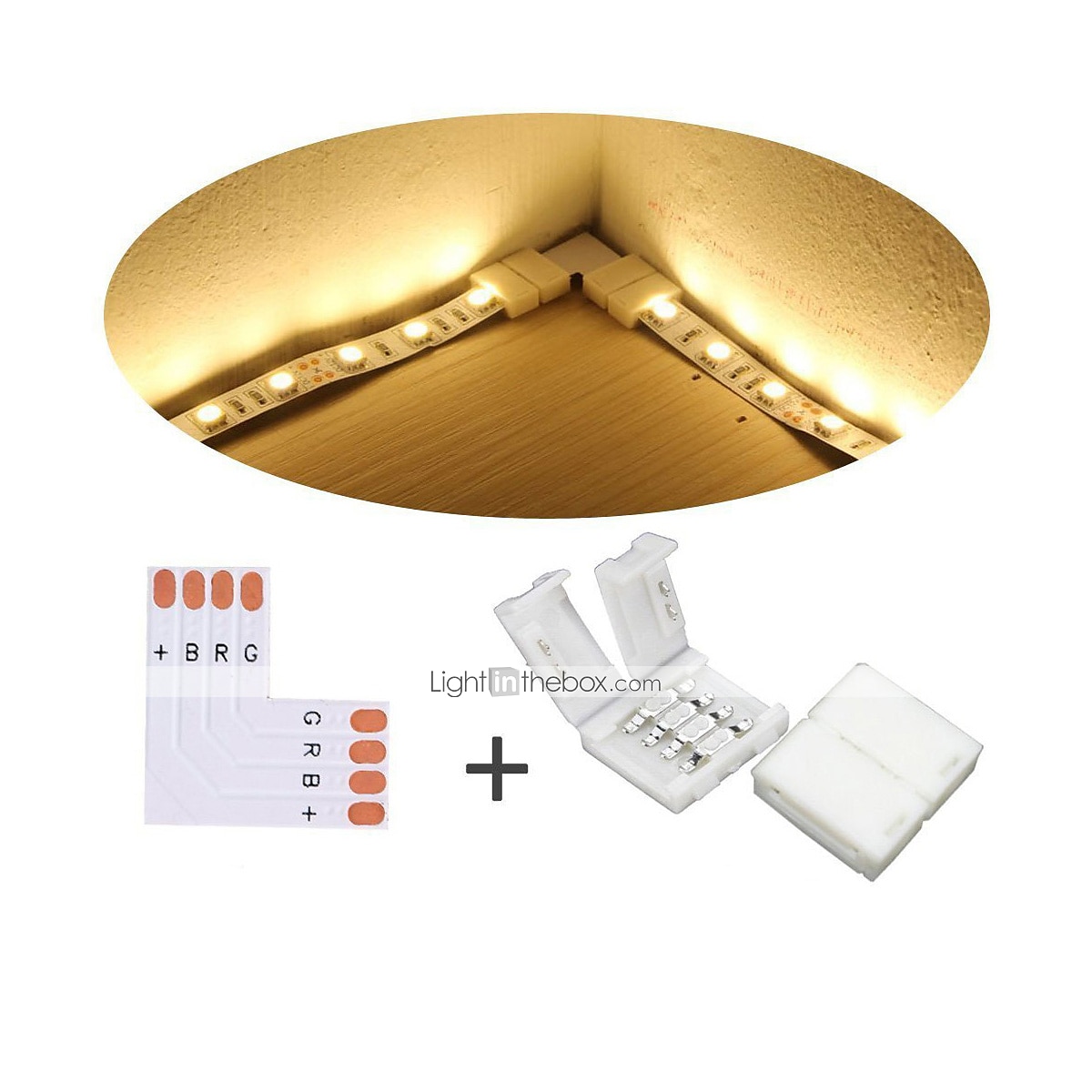 2025年 5個4ピンDIYLEDRGBストリップライトコネクタアダプター5050LED 10mmL字型  コレクション – $8.49 –P3