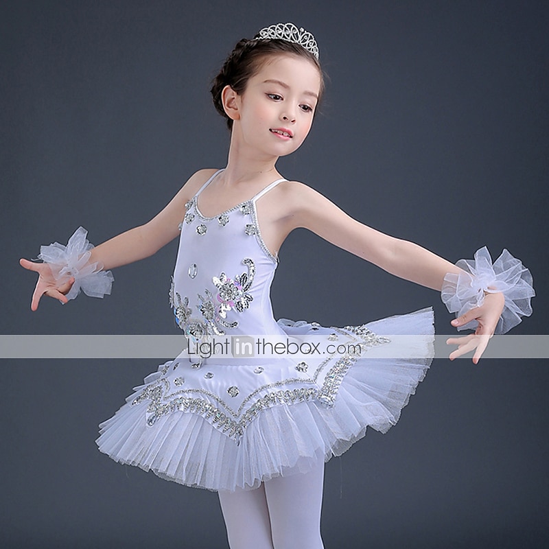 Ballett Kjole Blonder Krystall / Rhinestone Strå Ytelse Ermeløs Høy Spandex Tyll 2025 - $45.99 –P1