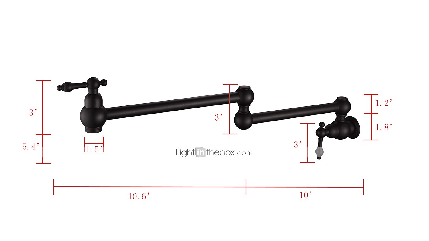 Brass Kitchen Faucet,Two Handles One Hole Antique Copper Pot Filler Wall Mounted Foldable Widespread Kitchen Taps 2025 - $121.99 –P2