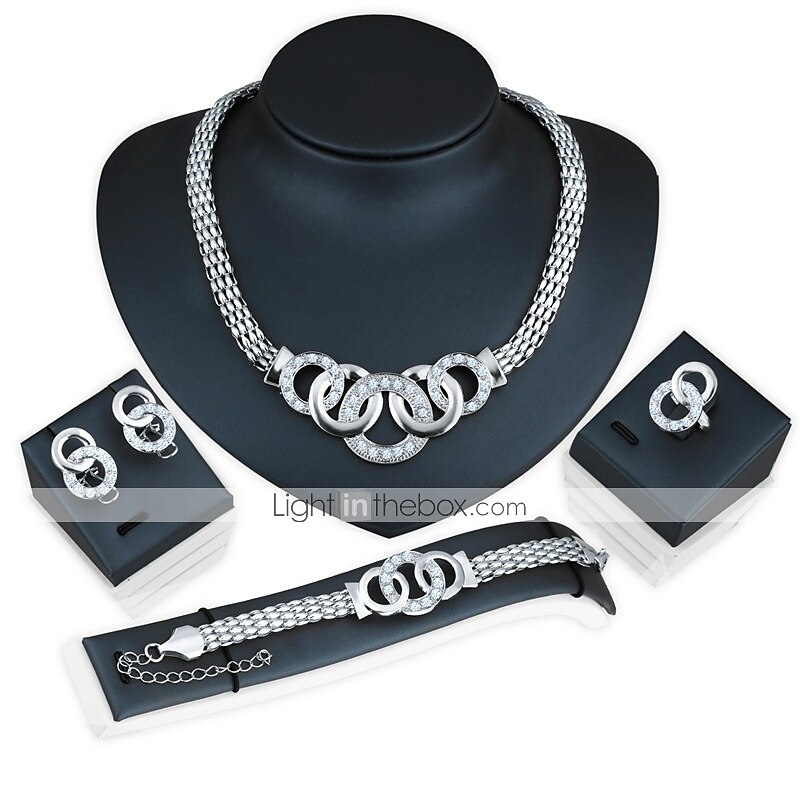 smykkesett for kvinners fest bryllup daglig rhinestone krom kjole for å imponere 2025 2025 - $16.99 –P2