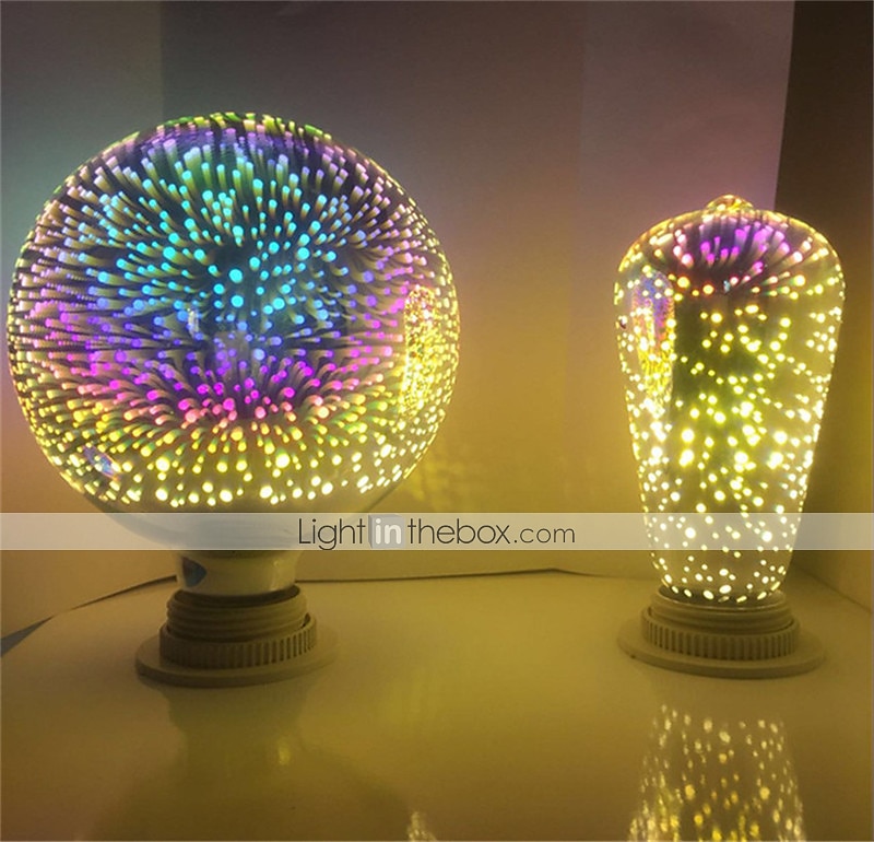 1pc 6 w ampoules globe led ampoules filament led 500 lm e26 / e27 g95 35 perles led intègrent led décorative étoilée 3d starburst multi-couleurs 85-265 v / rohs / certifié ce de 2025 ? $26.99 –P2