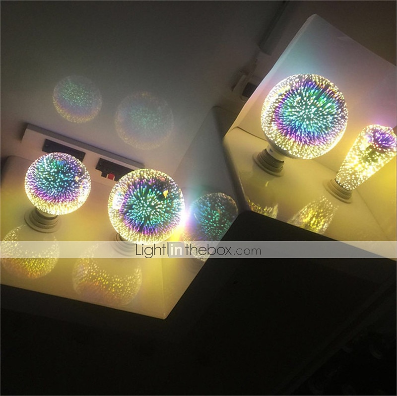 1pc 6 w ampoules globe led ampoules filament led 500 lm e26 / e27 g95 35 perles led intègrent led décorative étoilée 3d starburst multi-couleurs 85-265 v / rohs / certifié ce de 2025 ? $26.99 –P3