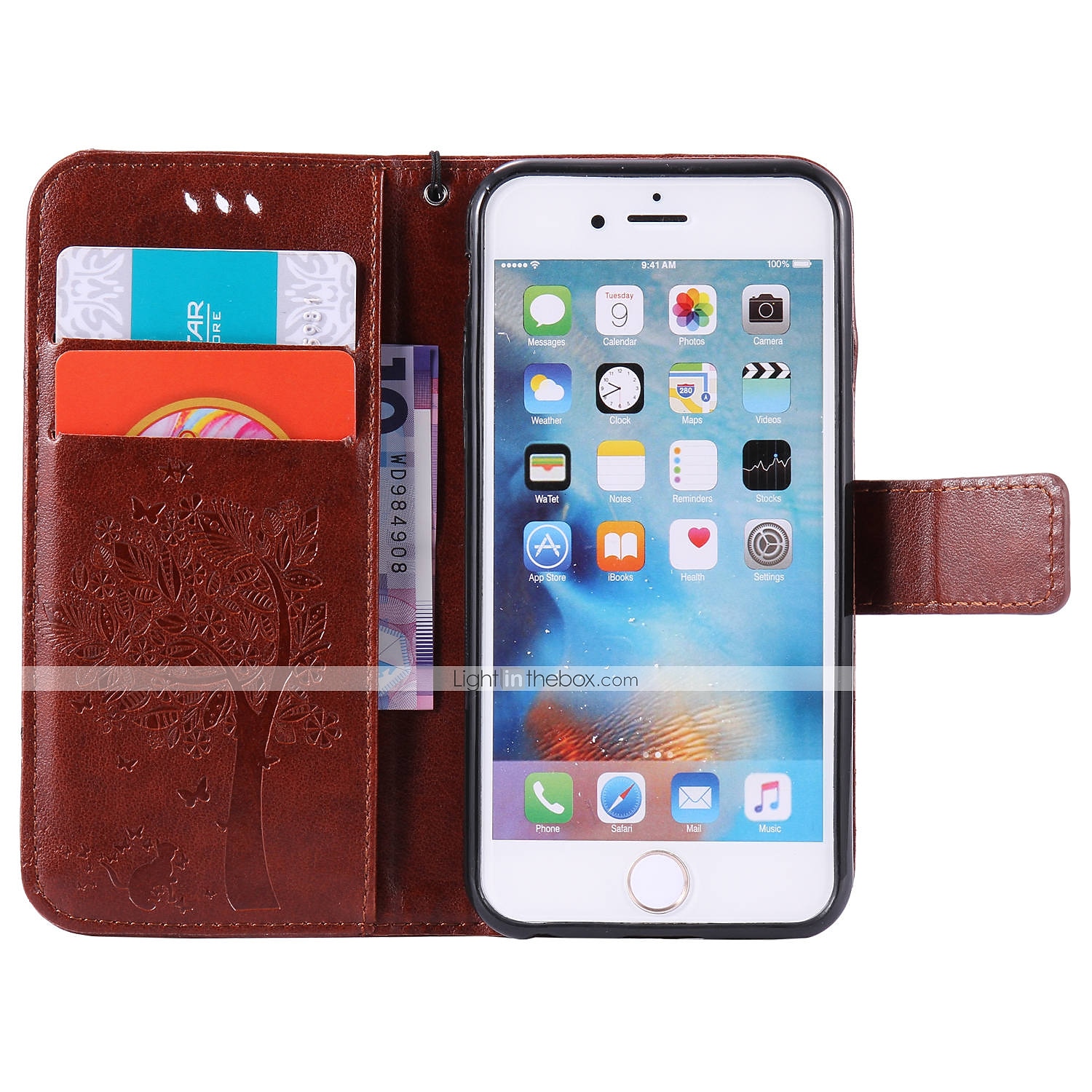 iPhone 6 Case iPhone 6s Wallet Blue JAMMYLIZARD Leather Wallet Flip Cover for iPhone 6 / 6s 4.7