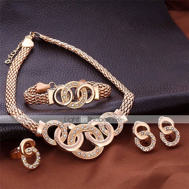smykkesett for kvinners fest bryllup daglig rhinestone krom kjole for å imponere 2025 2025 - $16.99 –P4