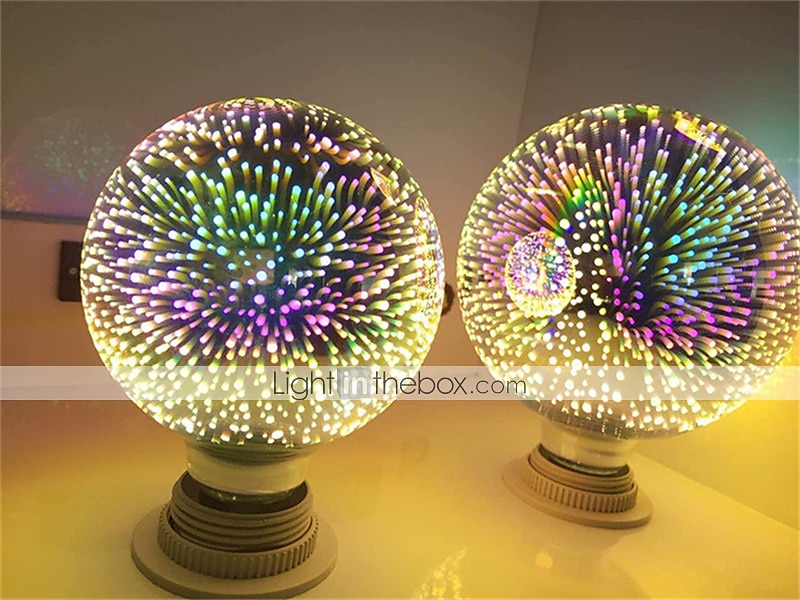 1pc 6 w ampoules globe led ampoules filament led 500 lm e26 / e27 g95 35 perles led intègrent led décorative étoilée 3d starburst multi-couleurs 85-265 v / rohs / certifié ce de 2025 ? $26.99 –P1