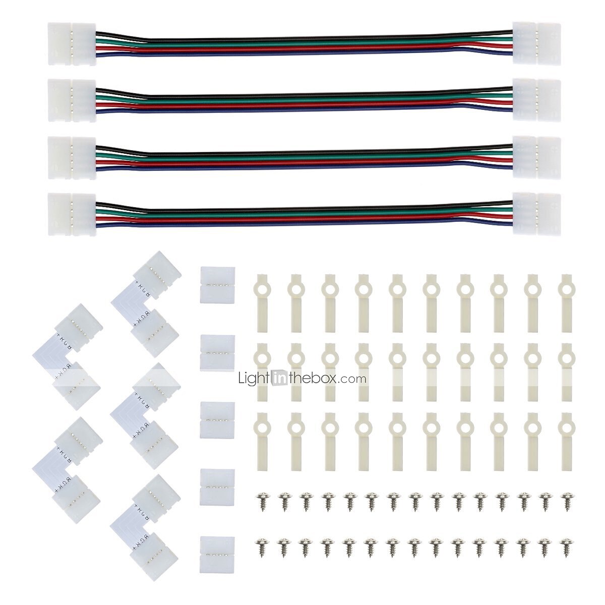 LED Strip Connector and Mount Bracket 5050 RGB Strip Light Connector L Shape Solderless Snap Down 4 Conductor LED RGB Connector for Right Angle Cor 2025 - $13.99 –P1