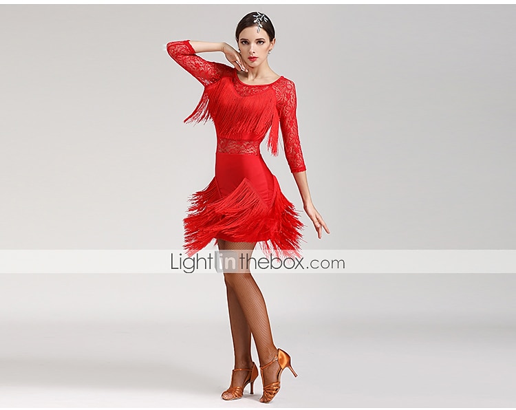 Balli latino-americani Abito Per donna Prestazioni Manica a 3/4 Naturale Elastene del 2026 a $56.99 –P5