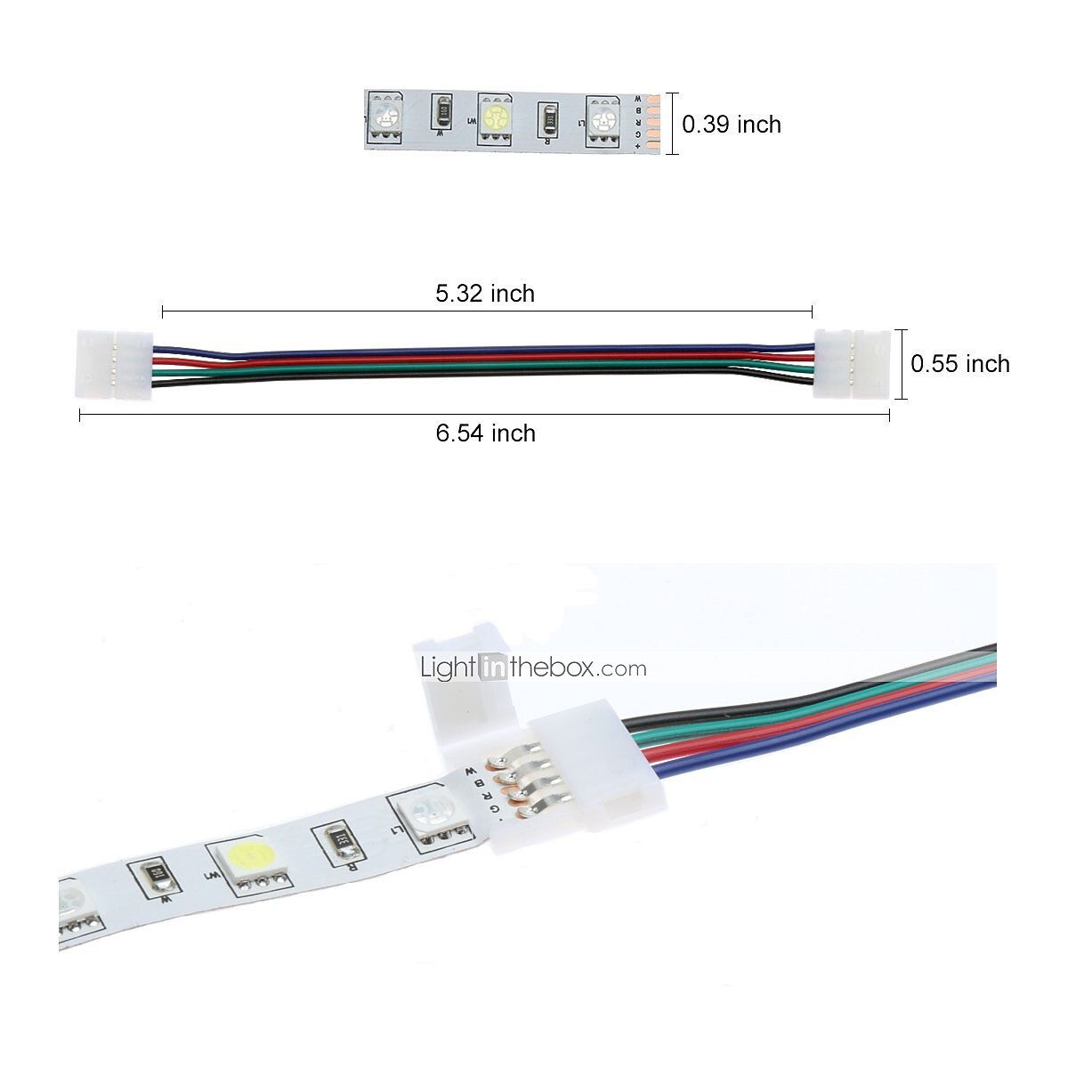 LED Strip Connector and Mount Bracket 5050 RGB Strip Light Connector L Shape Solderless Snap Down 4 Conductor LED RGB Connector for Right Angle Cor 2025 - $13.99 –P2