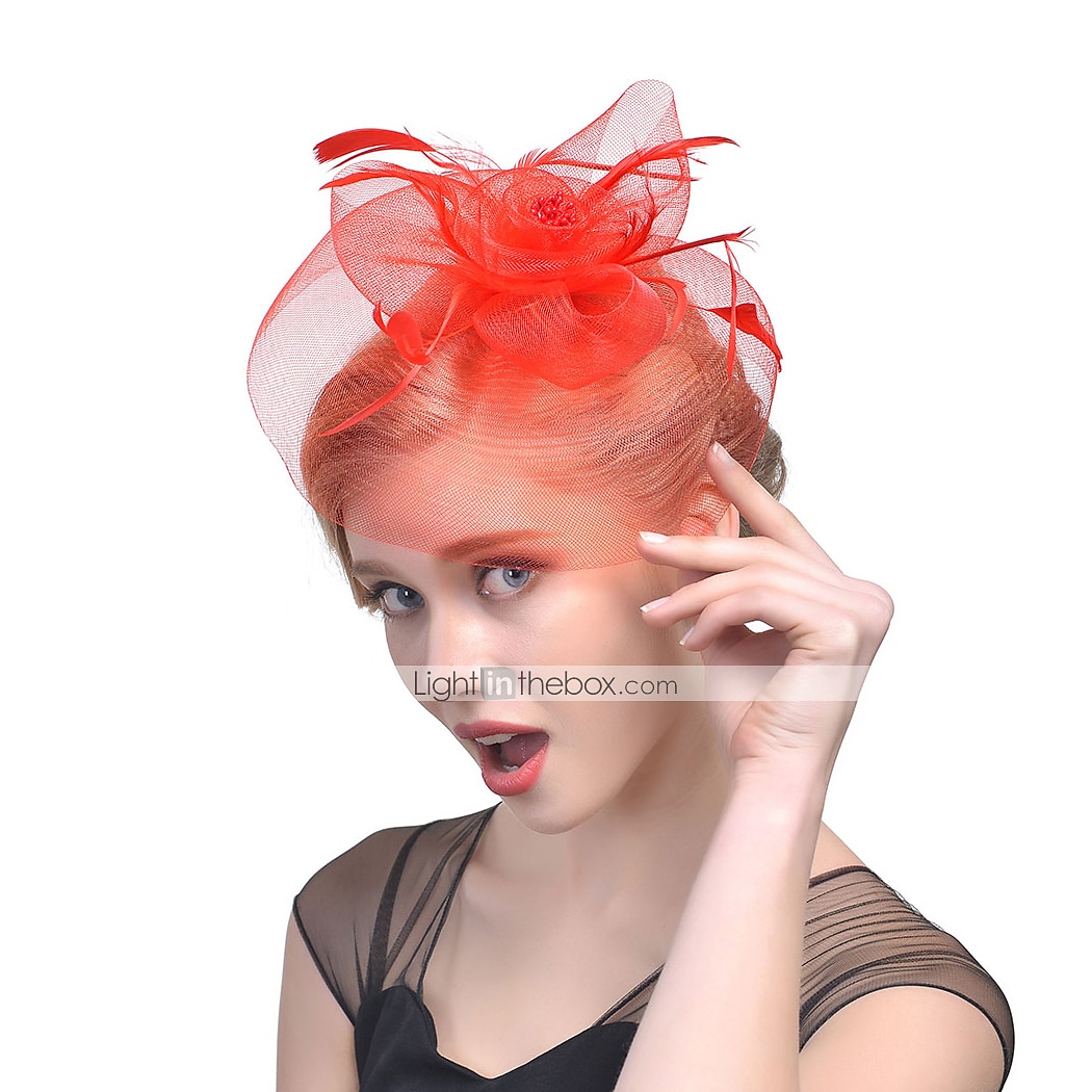 Cappello derby Kentucky con fascinator in tulle/piume e copricapo da matrimonio/occasione speciale/corsa di cavalli in 1 pezzo del 2025 a $8.99 –P1