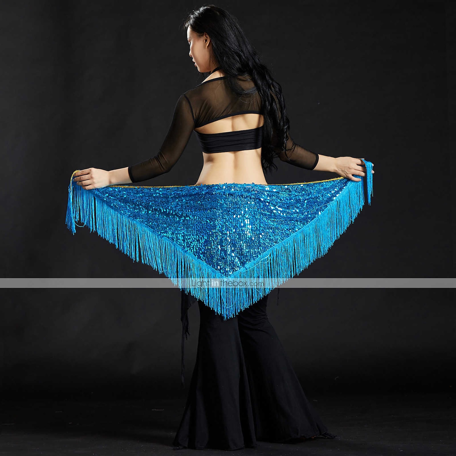 Magdans Höftsjalar till magdans Dam Prestanda Polyester Paljett / Tofs Magdans höftscarf 2025 - $15.99 –P7