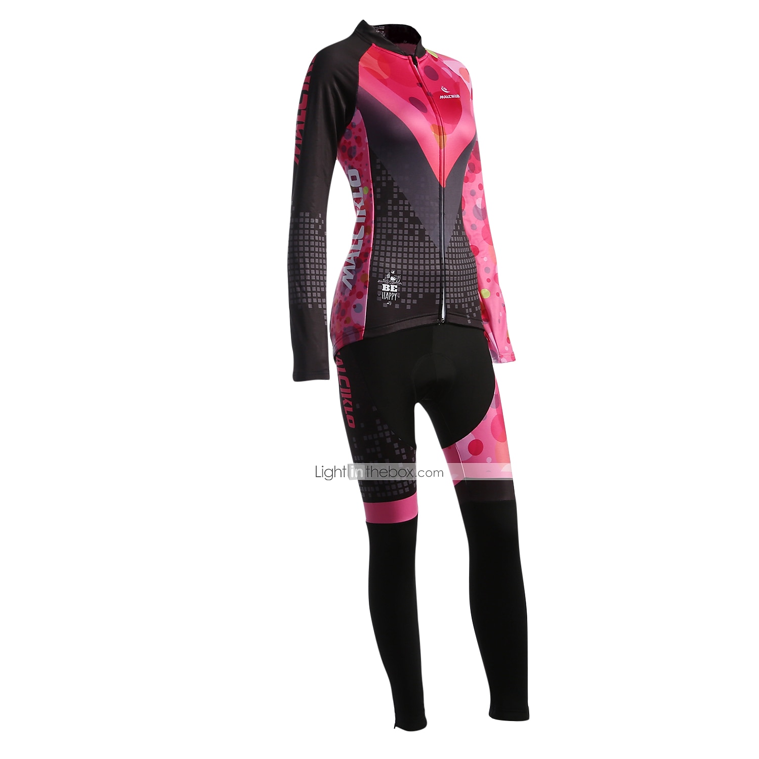 Malciklo Femme Manches Longues Maillot et Cuissard Long Velo Cyclisme Hiver Toison Velours Lycra Violet Jaune Rouge Britannique Grandes Tailles Vélo Maillot Collant à Bretelles / Corsaire Bretelles de 2025 ? $56.99 –P19