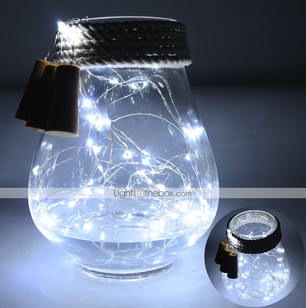 ledde flaskstränglampor korkformad utomhusbröllopsdekoration 2m led nattstjärnigt ljus 30st 12st 10st koppartrådspropp vinflasklampa bröllopsfest juldekoration 2025 - $7.49 –P11