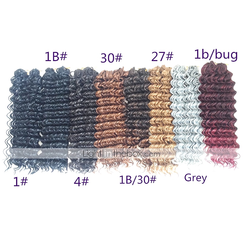 Gehakte Haakjes Diepe Golf Box vlechten Blond Bordeaux Kastanjebruin Synthetisch haar 14 inch(es) Vlechthaar 3 stuks / pak 2026 - $23.99 –P6