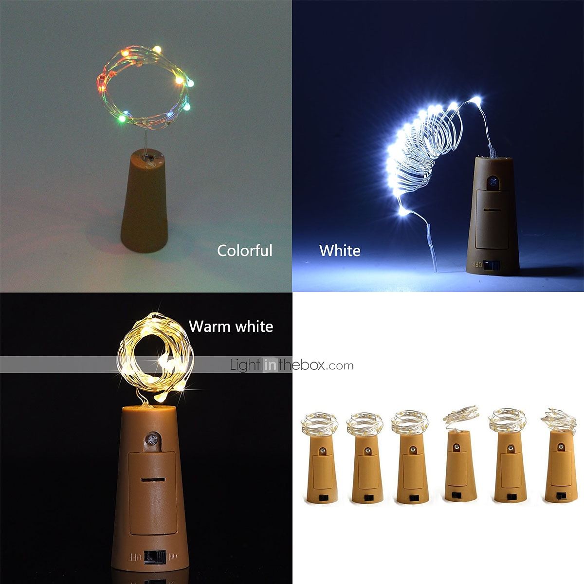 LED Bottle String Lights Cork Shaped Outdoor Wedding Decoration 2M LED Night Starry Light 30pcs 12pcs 10pcs Copper Wire Stopper Wine Bottle Lamp Wedding Party Christmas Decoration 2025 - $7.49 –P9