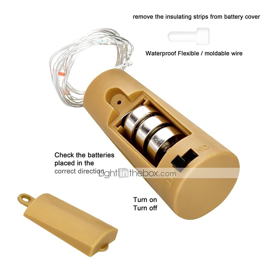 LED Bottle String Lights Cork Shaped Outdoor Wedding Decoration 2M LED Night Starry Light 30pcs 12pcs 10pcs Copper Wire Stopper Wine Bottle Lamp Wedding Party Christmas Decoration 2025 - $7.49 –P13
